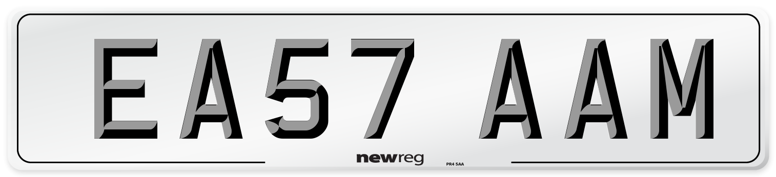 EA57 AAM Number Plate from New Reg